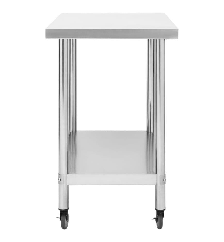 Küchen-Arbeitstisch mit Rollen 100x45x85 cm Edelstahl