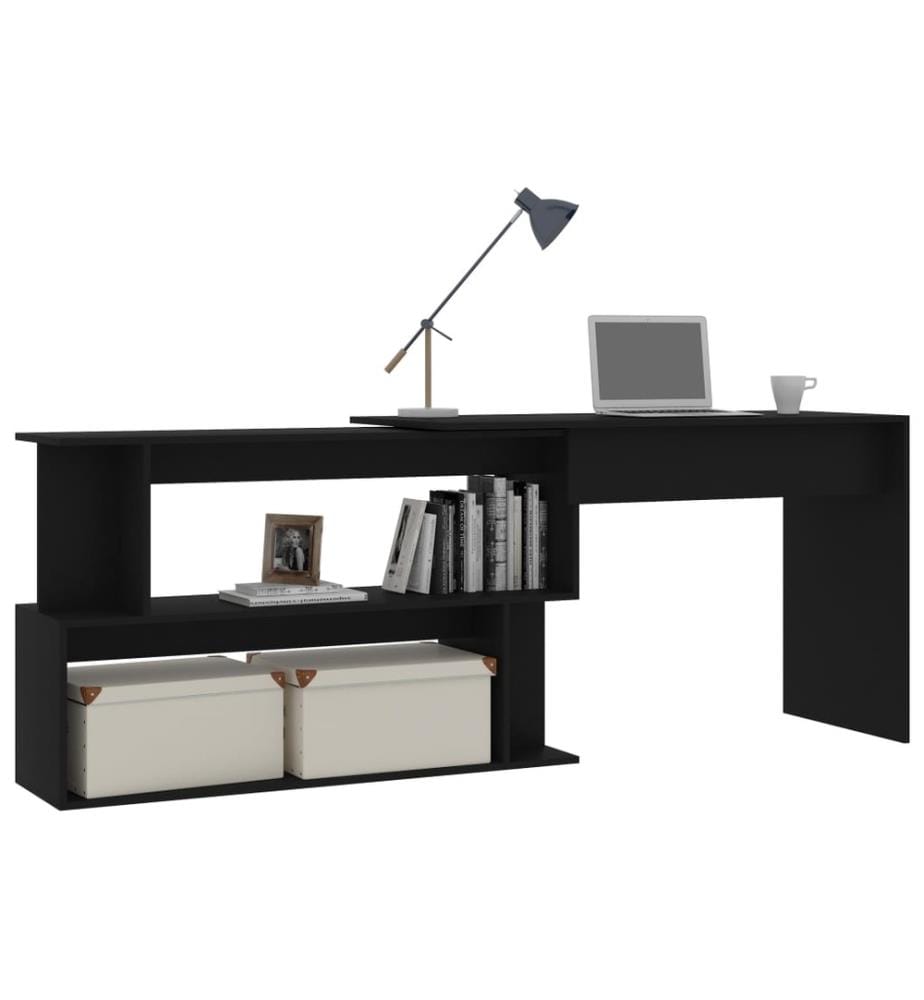 Eckschreibtisch Schwarz 200x50x76 cm Holzwerkstoff