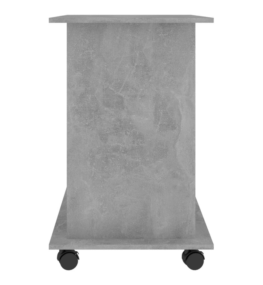 Bureau d'ordinateur Gris béton 80x50x75 cm Bois d'ingénierie