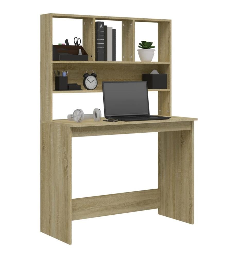Schreibtisch mit Regal Sonoma-Eiche 102x45x148 cm Holzwerkstoff