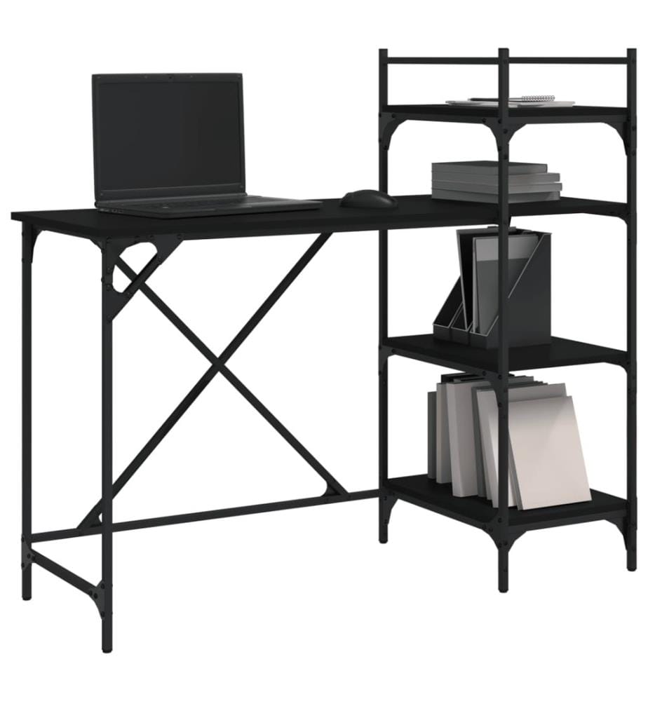 Computertisch mit Regal Schwarz 120x47x109 cm
