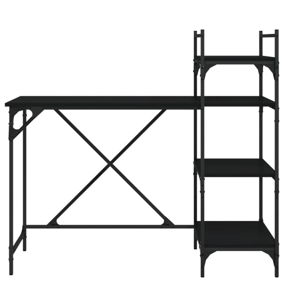 Computertisch mit Regal Schwarz 120x47x109 cm