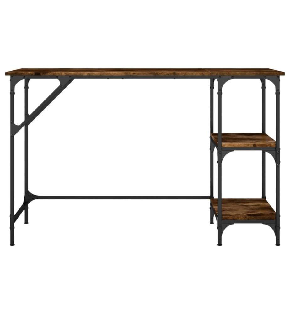 Schreibtisch Räuchereiche 120x50x75 cm Metall Holzwerkstoff