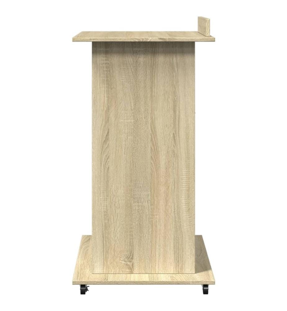 Rednerpult mit Rollen & Schublade Sonoma-Eiche 55x55x107 cm
