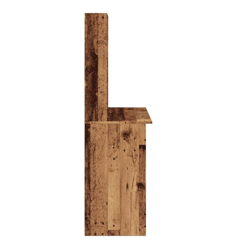 Schreibtisch mit Regal Altholz-Optik 102x45x148cm Holzwerkstoff