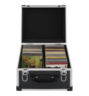 CD-Koffer für 40 CDs Aluminium ABS Schwarz