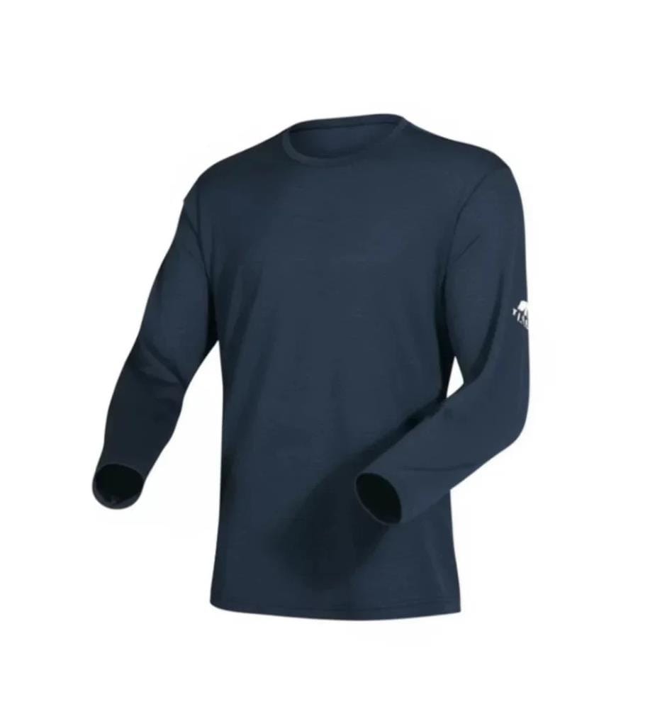 T-Shirt Finn 210 en Laine Mérinos - Bleu St Morritz