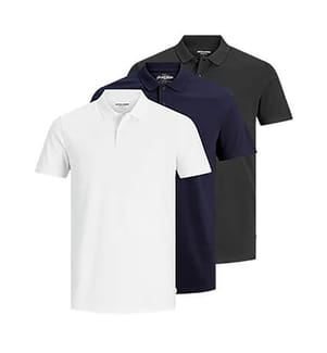Set of 3 Polos - White, Black and Navy