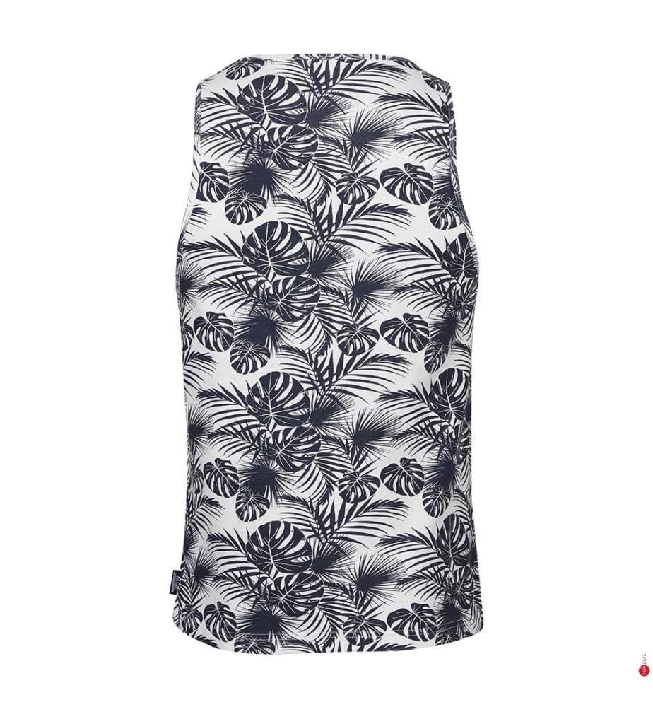 Monro Slim-Fit-Tanktop - Weiss und Dunkelblau
