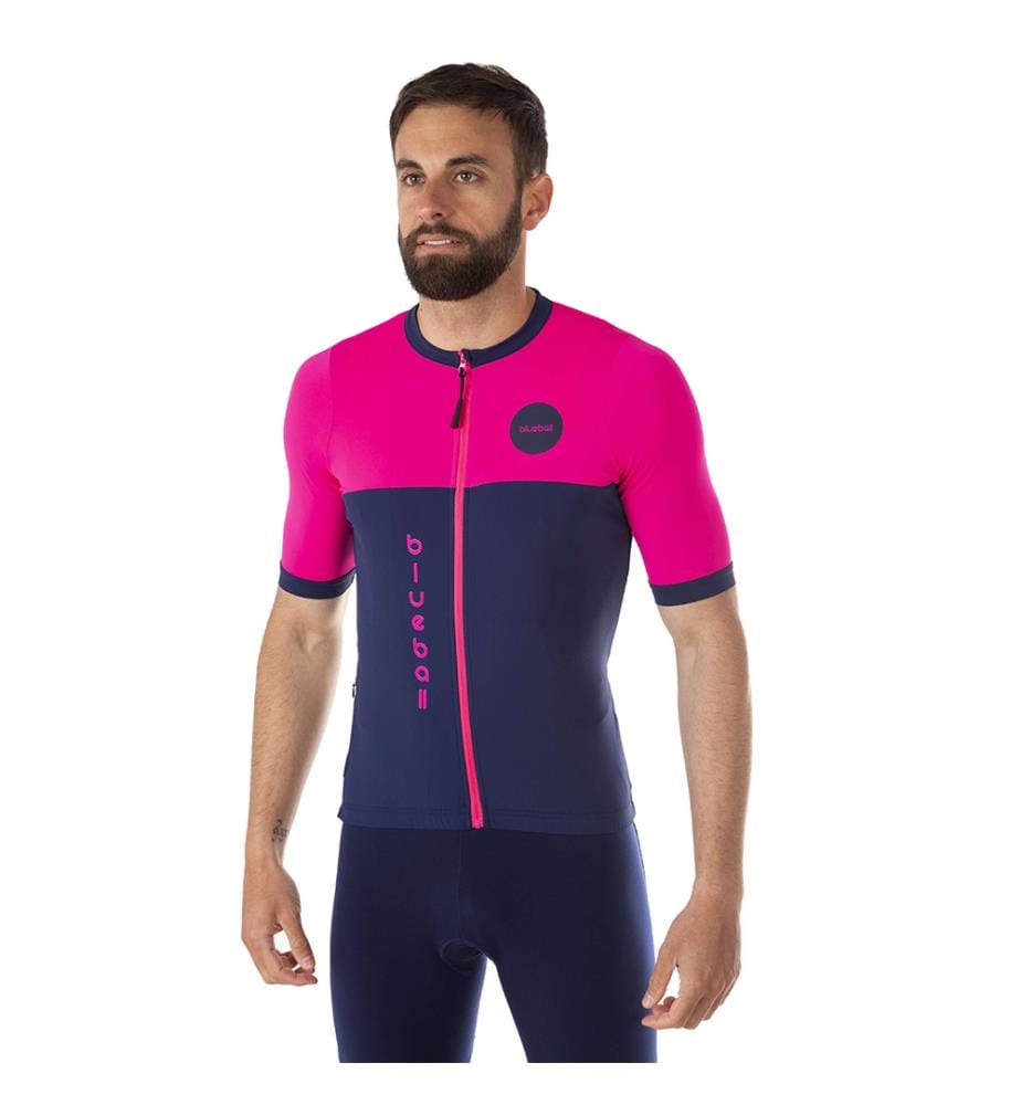 Cycling T-Shirt - Pink and Blue