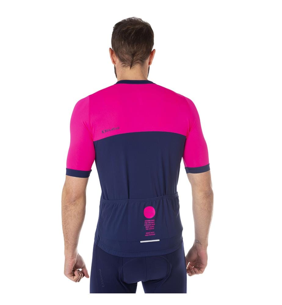 Cycling T-Shirt - Pink and Blue
