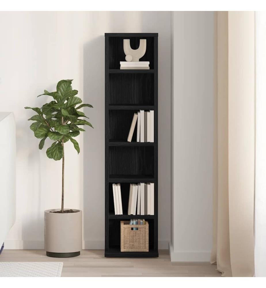 CD Cabinet Black Oak 21x20x88 cm engineered wood