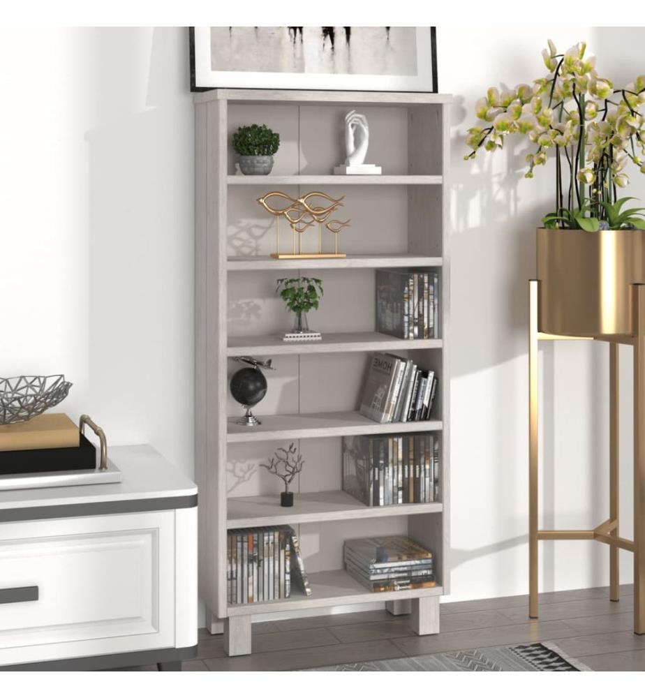 CD-Schrank HAMAR Weiss 45x18x100 cm Massivholz Kiefer