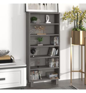 CD Cabinet HAMAR Light Grey 45x18x100 cm Solid pine wood