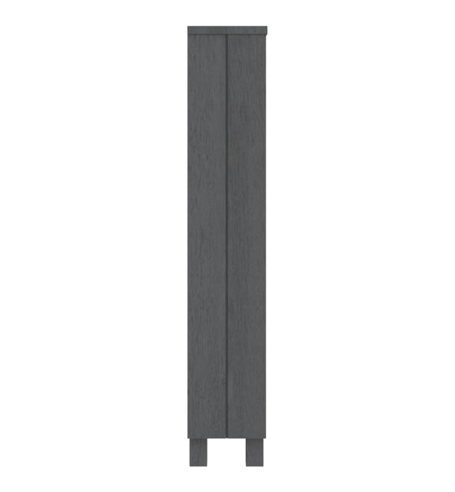 Armadio per CD HAMAR Grigio scuro 45x18x100 cm Legno massiccio di pin