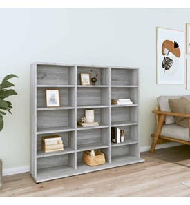 CD-Regal Grau Sonoma 100x23x89,5 cm Holzwerkstoff