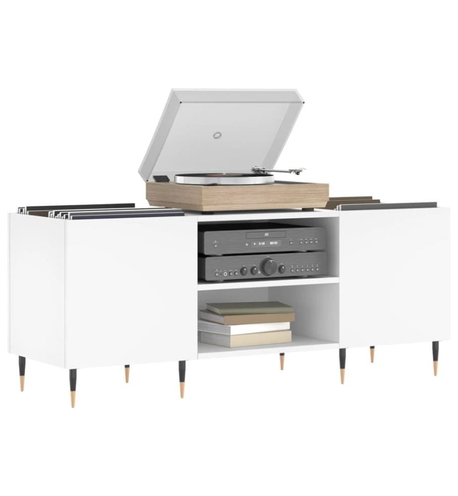 Disk cabinet white 121x38x48 cm engineered wood