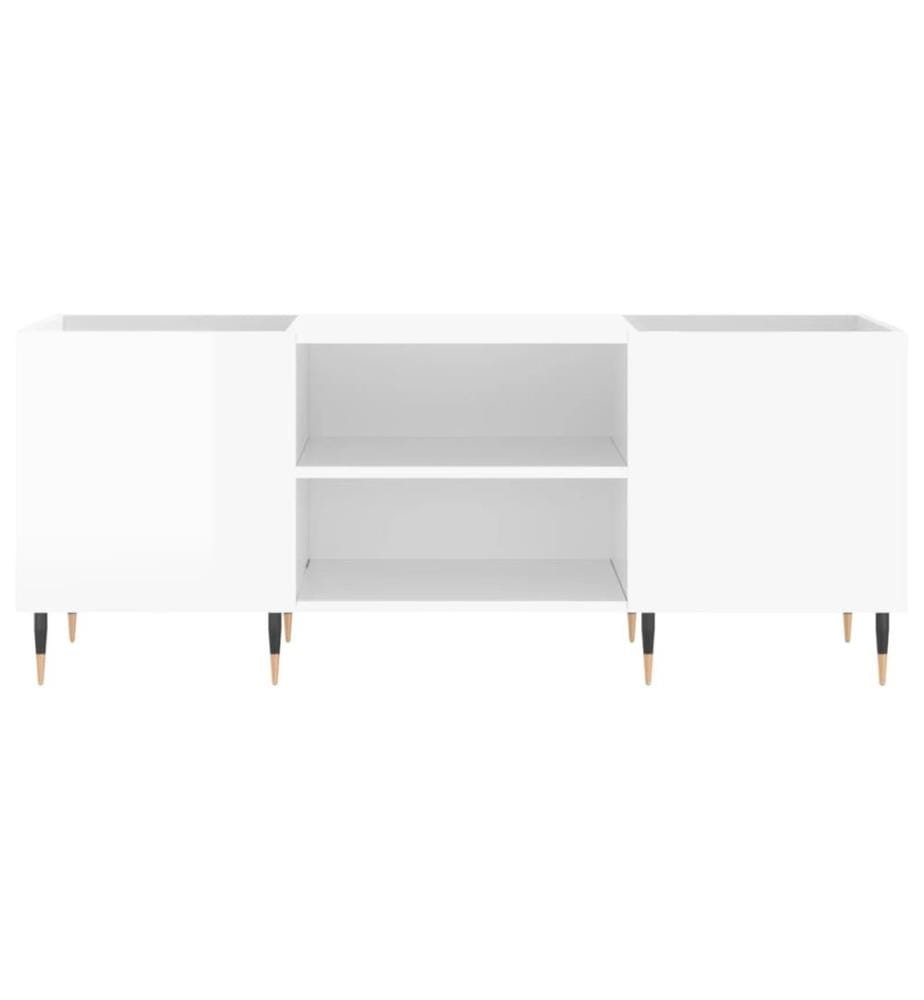 Disk cabinet white glossy 121x38x48 cm engineered wood