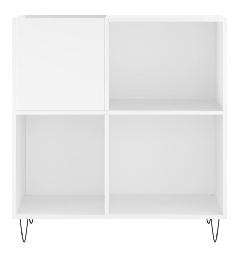 Plattenschrank Hochglanz-Weiss 84,5x38x89 cm Holzwerkstoff