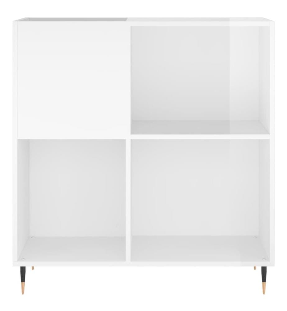 Plattenschrank Hochglanz-Weiss 84,5x38x89 cm Holzwerkstoff
