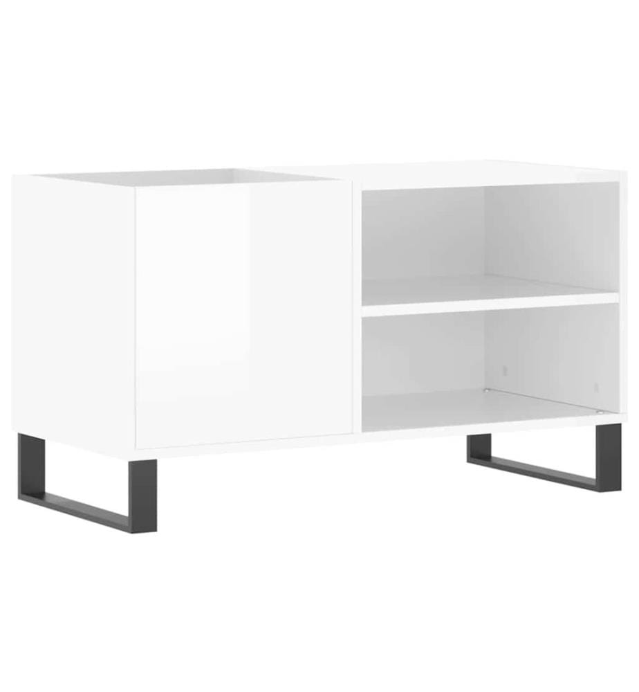 Plattenschrank Hochglanz-Weiss 85x38x48 cm Holzwerkstoff