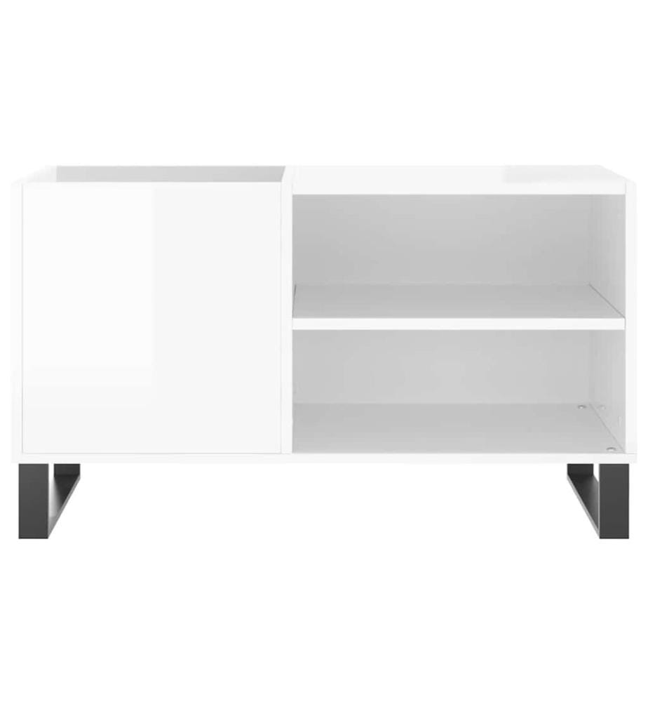 Plattenschrank Hochglanz-Weiss 85x38x48 cm Holzwerkstoff