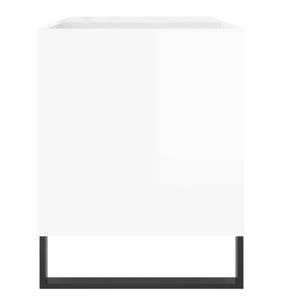 Plattenschrank Hochglanz-Weiss 85x38x48 cm Holzwerkstoff