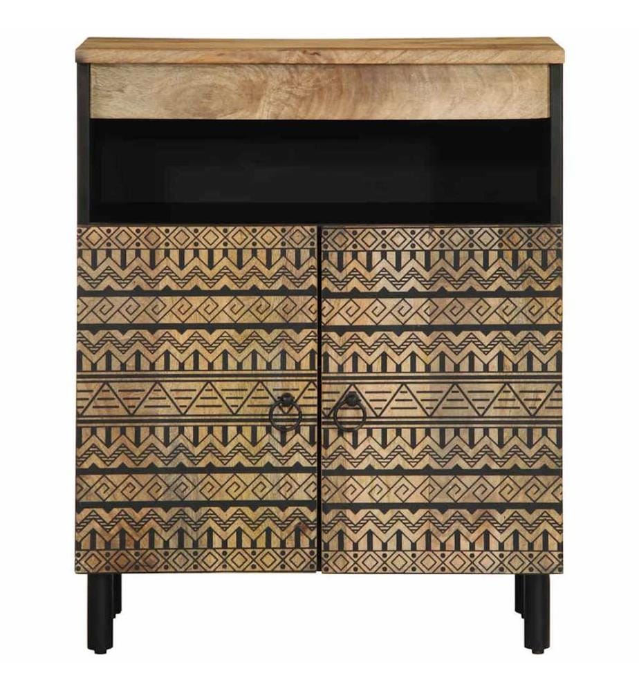 Buffet 60x33,5x75 cm bois de manguier brut massif
