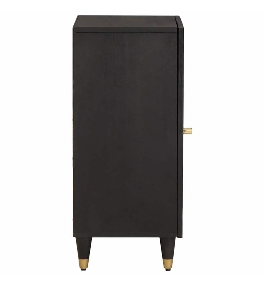 Sideboard mit Regal Schwarz 40 x 33 x 75 cm Massivholz Mango