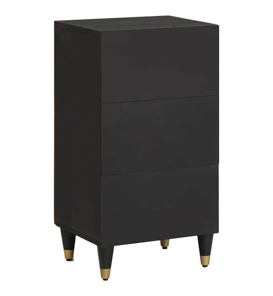 Sideboard mit Regal Schwarz 40 x 33 x 75 cm Massivholz Mango
