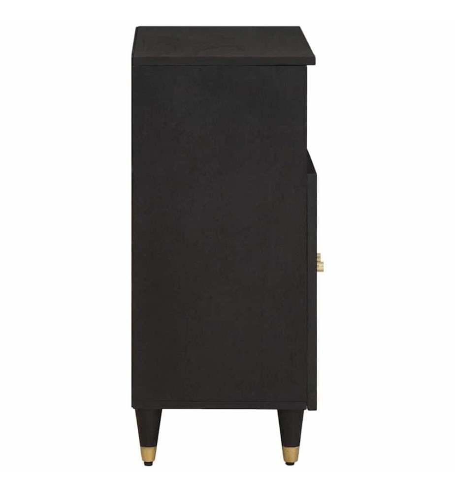 Sideboard mit Regal Schwarz 60 x 33 x 75 cm Massivholz Mango