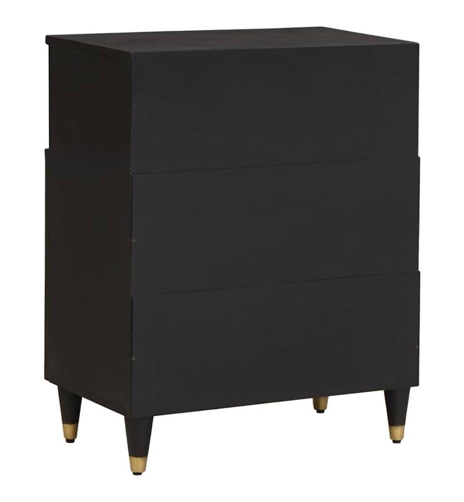 Sideboard mit Regal Schwarz 60 x 33 x 75 cm Massivholz Mango