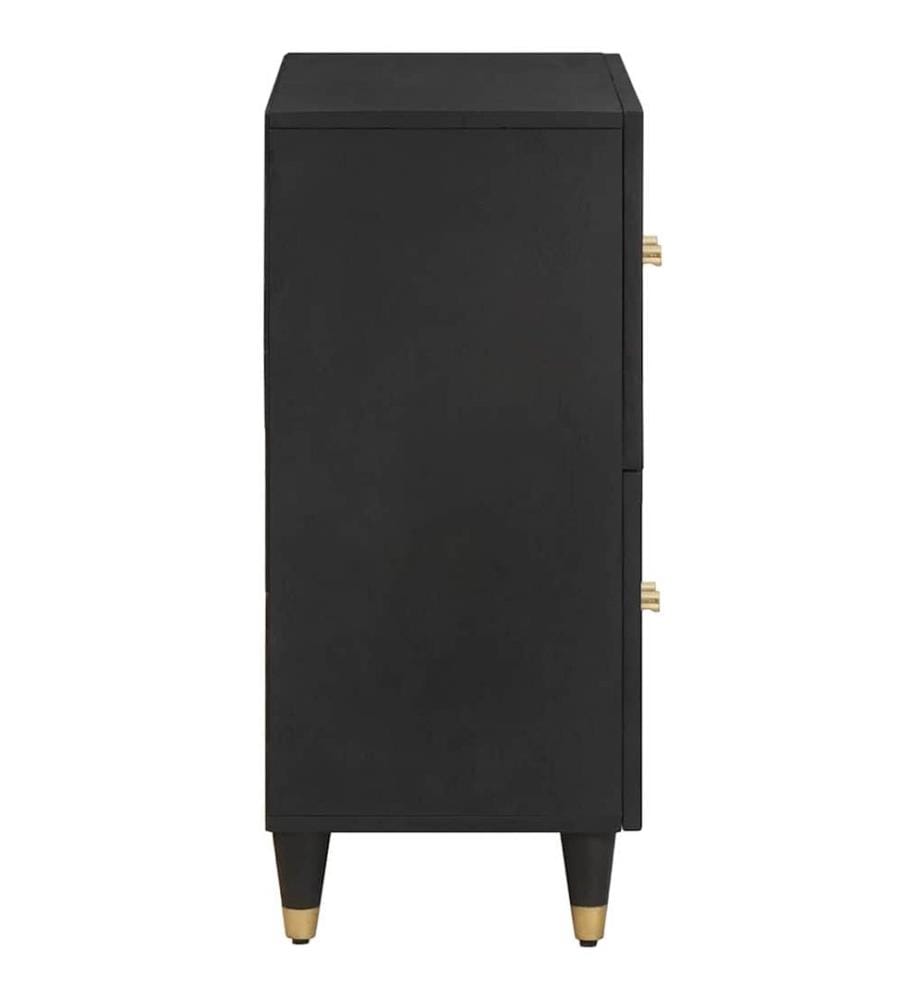Sideboard mit Regal Schwarz 60 x 33 x 75 cm Massivholz Mango
