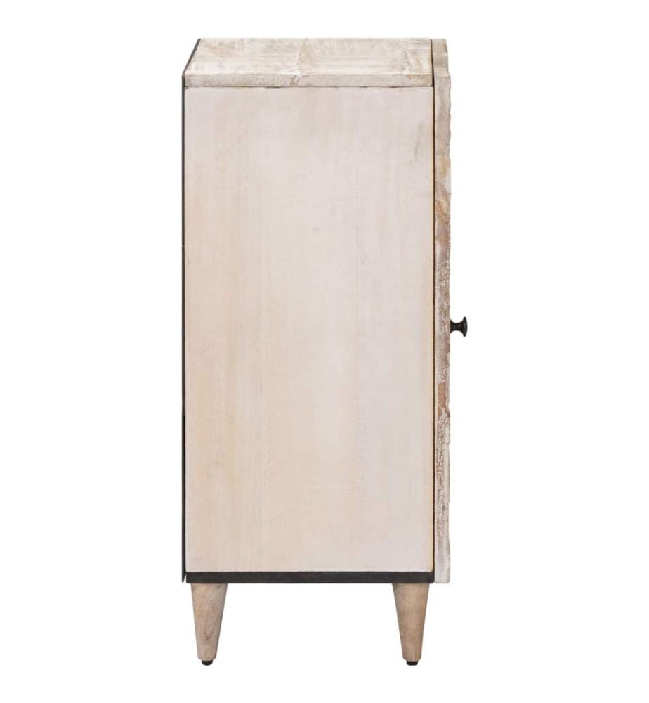 Buffet avec porte Blanc 40 x 33,5 x 75 cm Bois de mangue massif