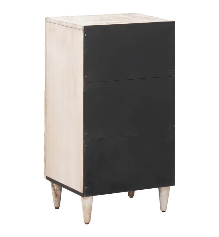 Buffet avec porte Blanc 40 x 33,5 x 75 cm Bois de mangue massif