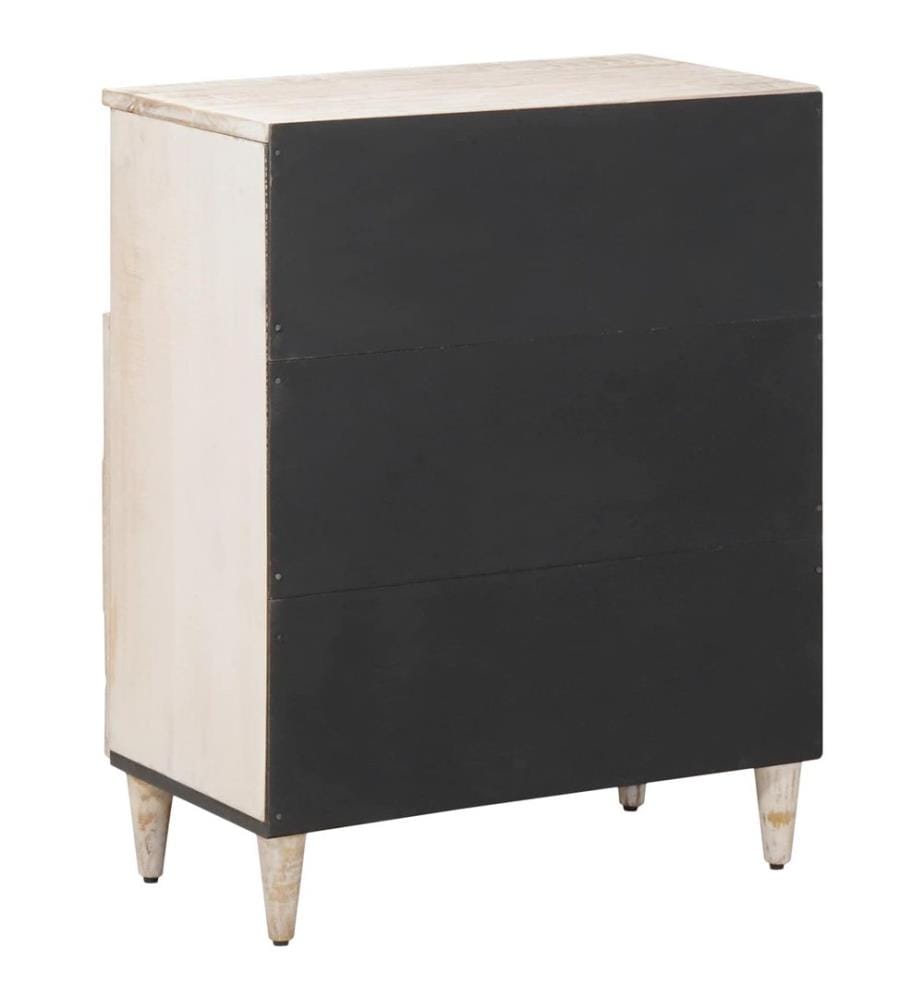 Buffet avec porte Blanc 60 x 33,5 x 75 cm Bois de mangue massif