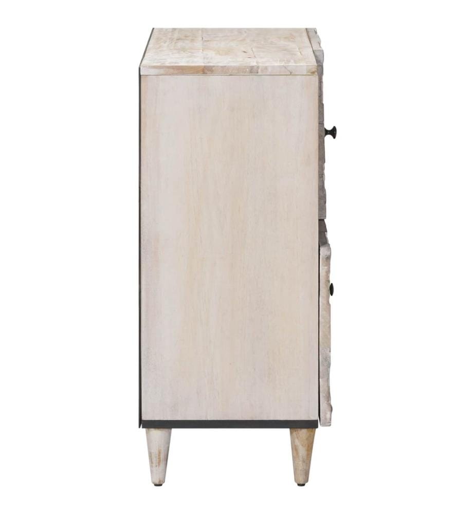 Buffet avec porte Blanc 80 x 33,5 x 75 cm Bois de mangue massif