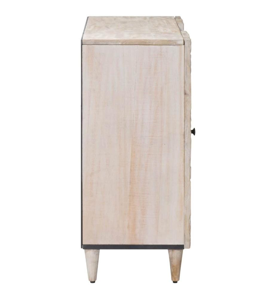 Sideboard mit Regal Weiss 90 x 33,5 x 75 cm Massivholz Mango