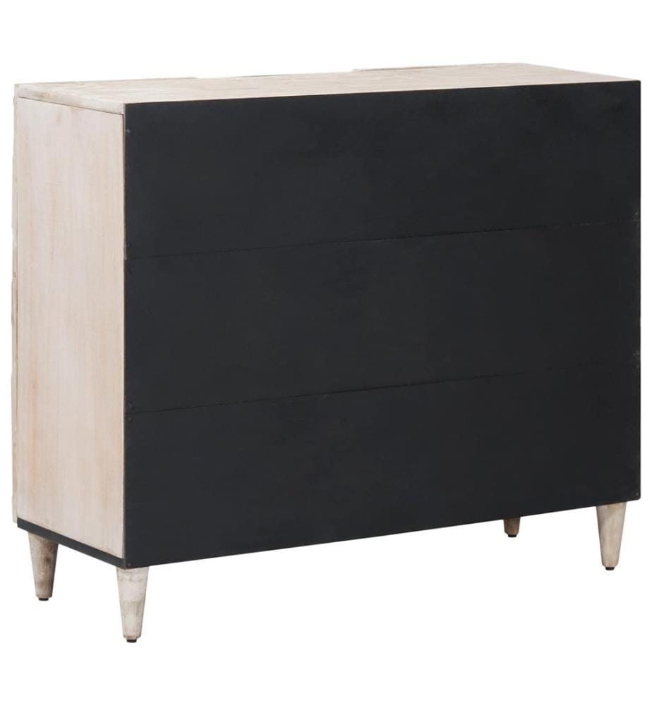 Sideboard mit Regal Weiss 90 x 33,5 x 75 cm Massivholz Mango