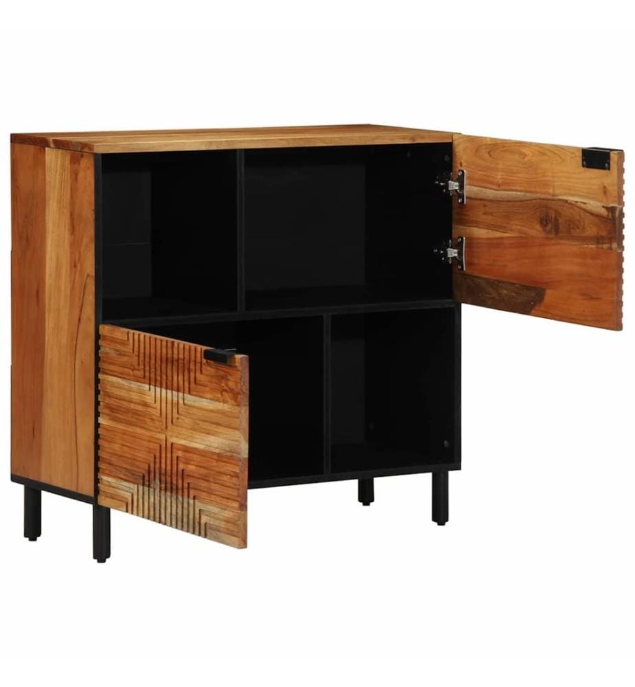 Sideboard mit Regal Braun 80 x 33 x 75 cm Massivholz Mango