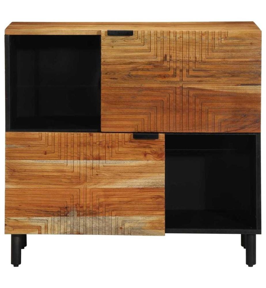 Sideboard mit Regal Braun 80 x 33 x 75 cm Massivholz Mango
