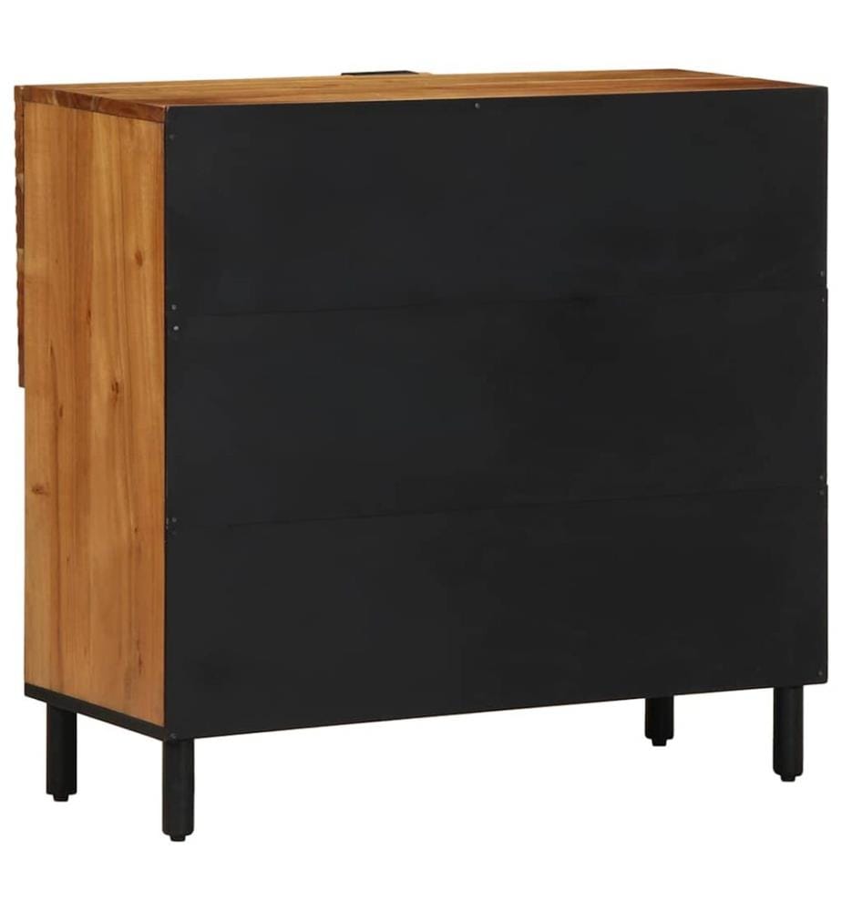 Sideboard mit Regal Braun 80 x 33 x 75 cm Massivholz Mango