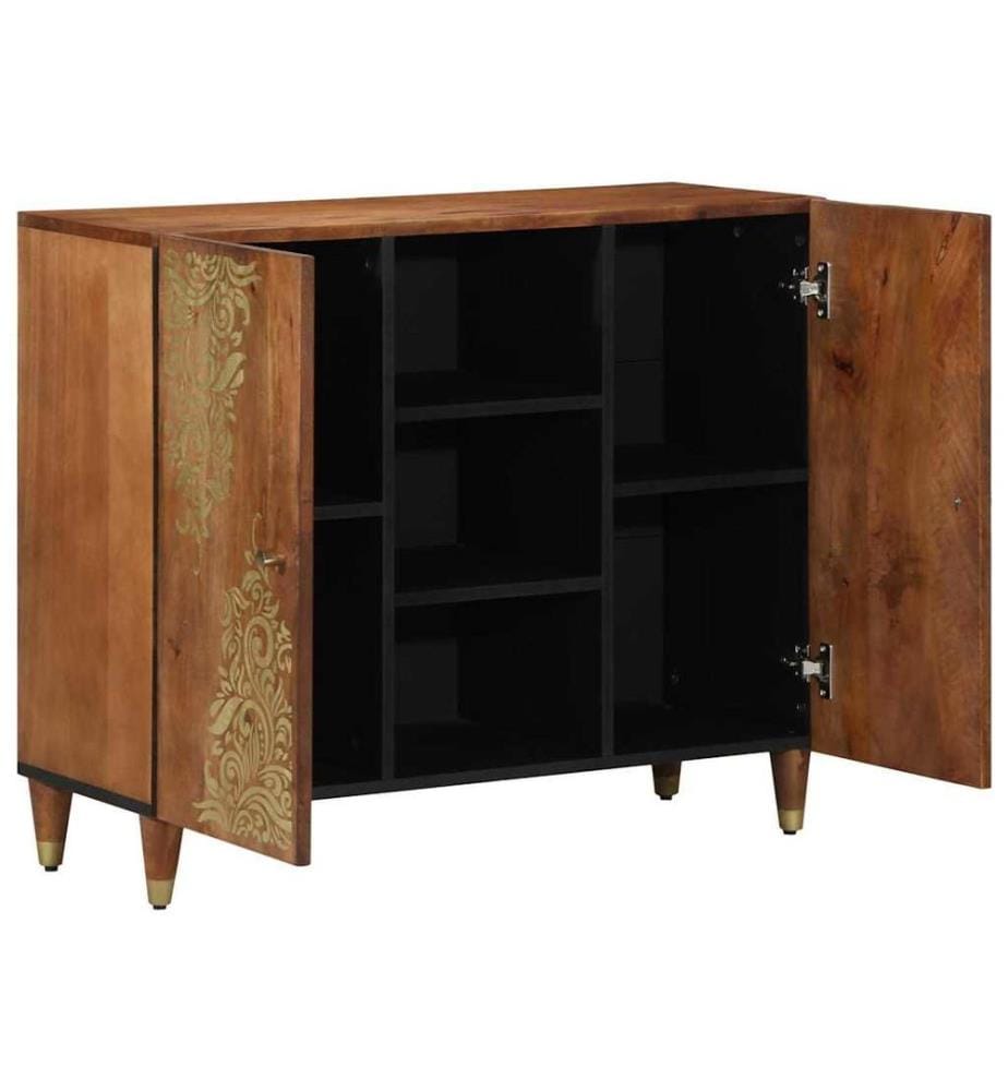 Buffet avec porte Marron 90 x 33 x 75 cm Bois de mangue massif