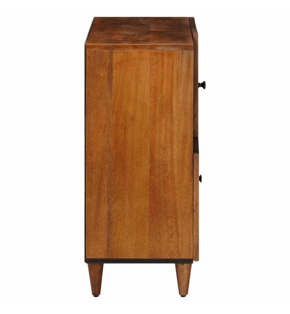Buffet avec porte Noyer 80 x 33 x 75 cm Bois de mangue massif