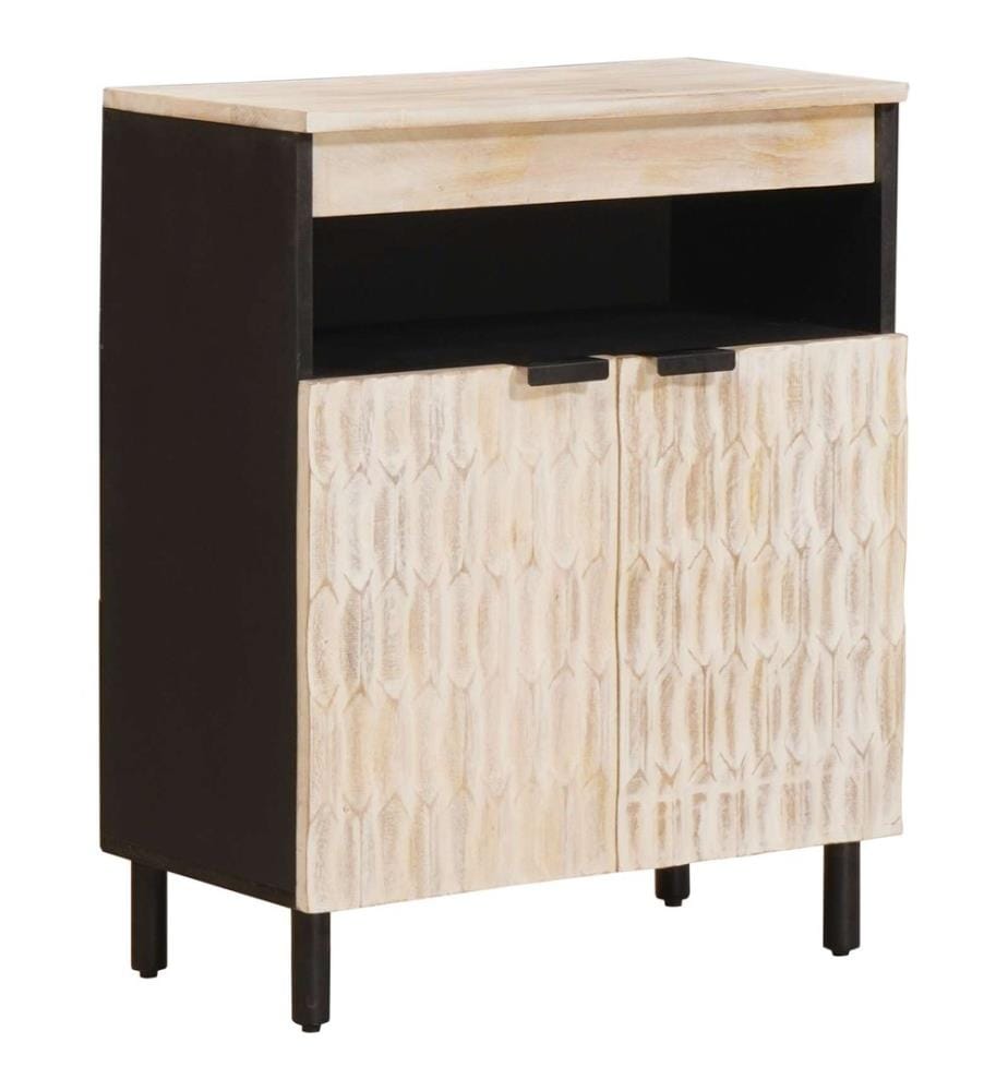 Buffet avec stockage Finition Lavage Blanc 60 x 33 x 75 cm