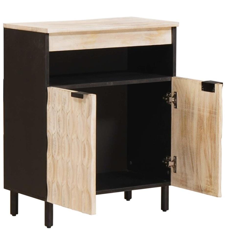 Buffet avec stockage Finition Lavage Blanc 60 x 33 x 75 cm
