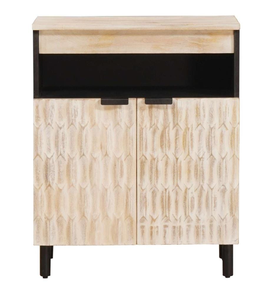 Buffet avec stockage Finition Lavage Blanc 60 x 33 x 75 cm