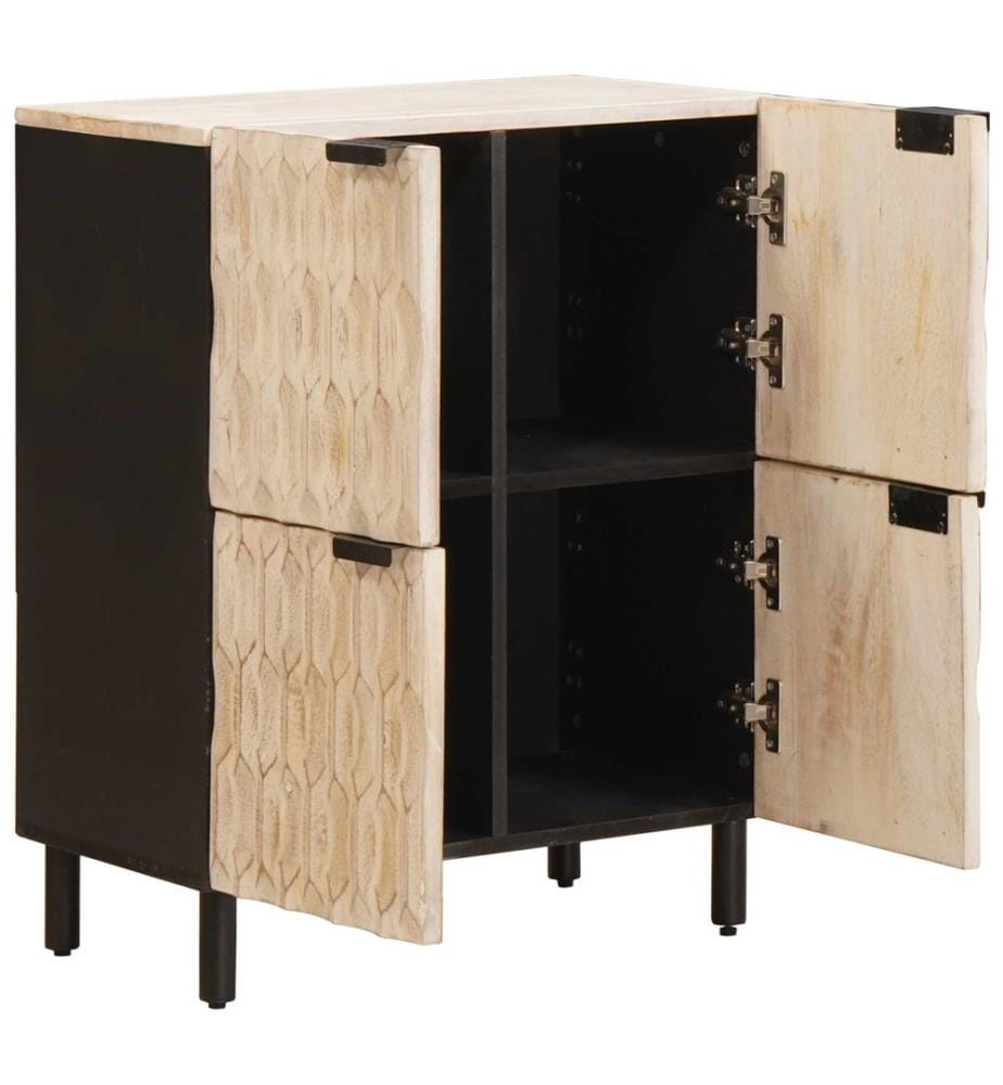 Buffet avec stockage Finition Lavage Blanc 60 x 33 x 75 cm