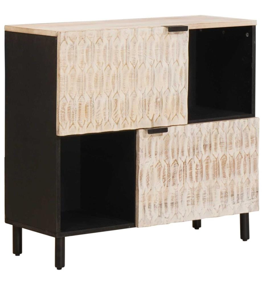 Buffet avec stockage Finition Lavage Blanc 80 x 33 x 75 cm
