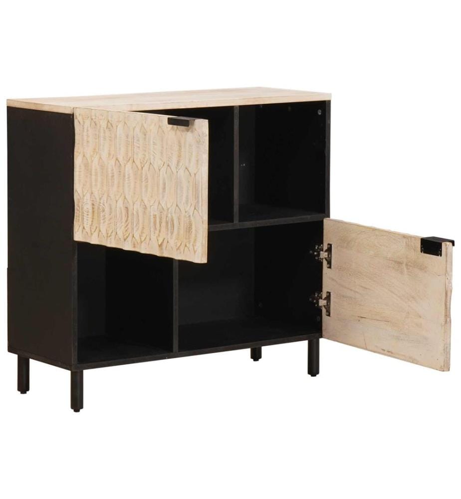 Buffet avec stockage Finition Lavage Blanc 80 x 33 x 75 cm